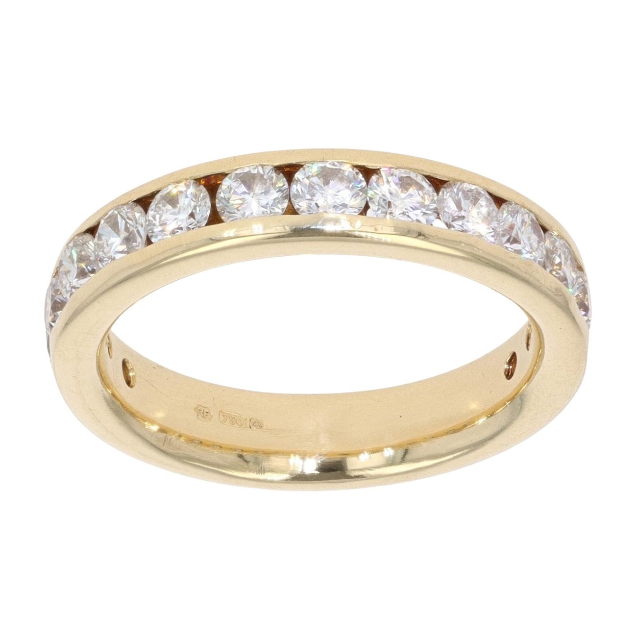 18ct Yellow Gold 1.50ct Diamond Half Eternity Ring