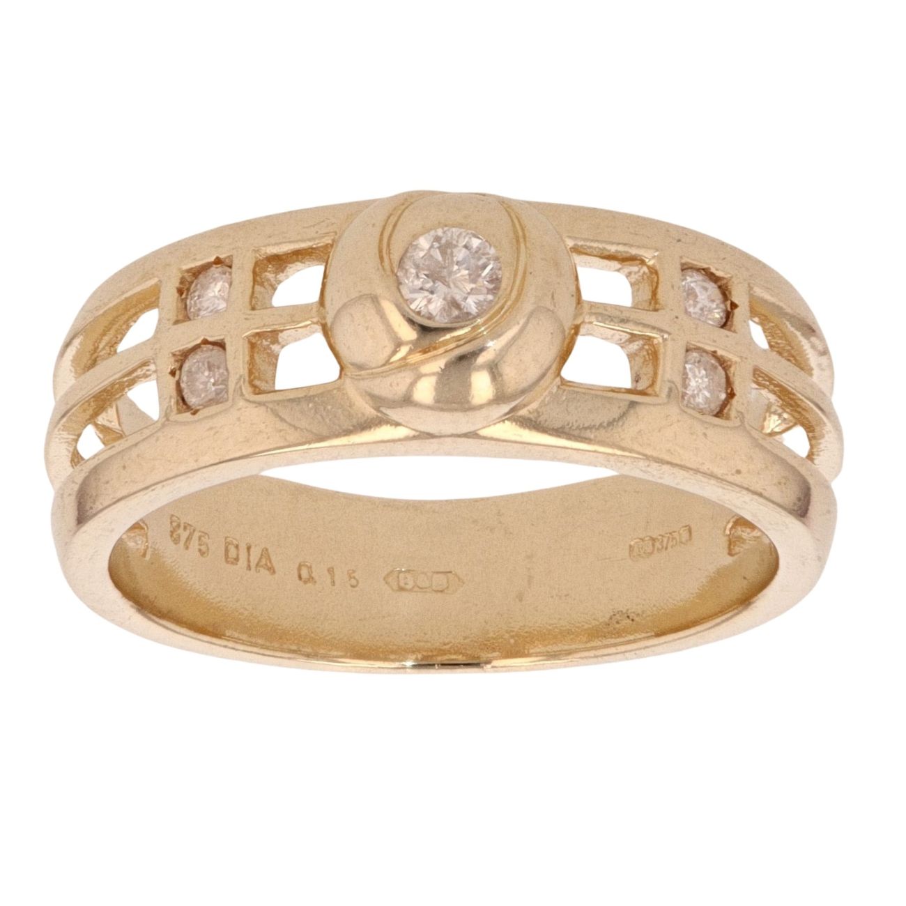 9ct Yellow Gold 0.15ct Diamond Rennie Mac Ring