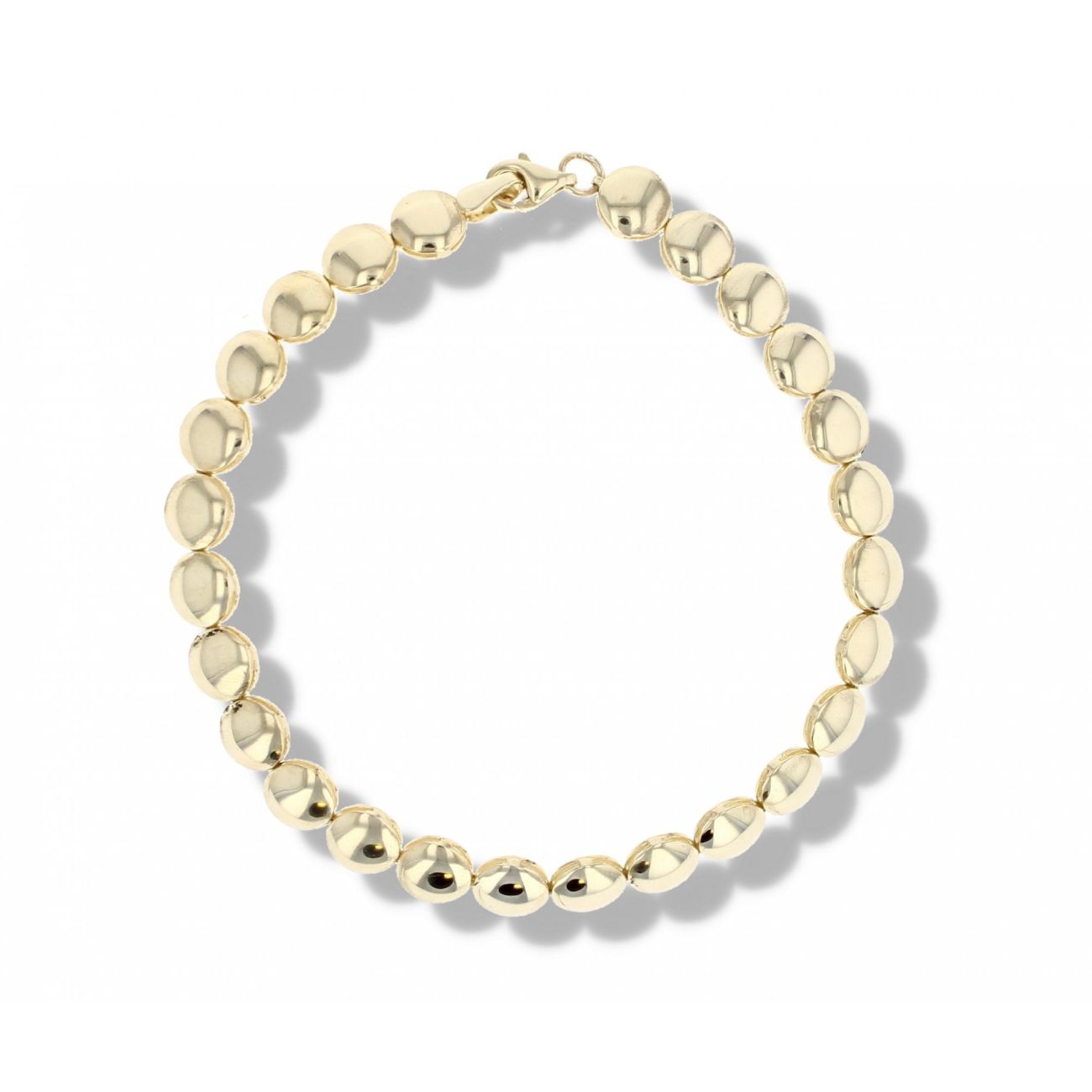 9ct Yellow Gold Flat Round Link Bracelet