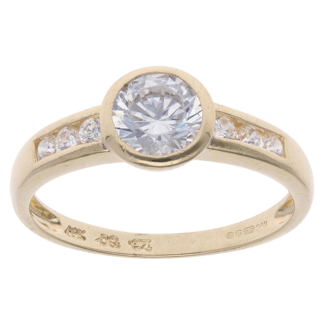 9ct Yellow Gold Cubic Zirconia Solitaire Ring