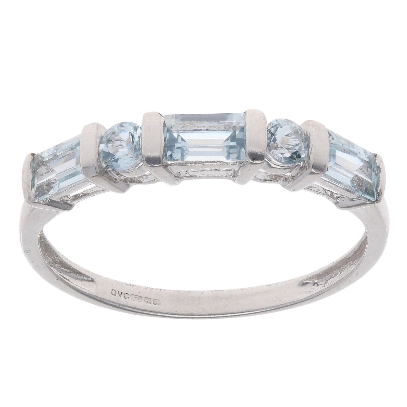 9ct White Gold Cubic Zirconia Five Stone Ring
