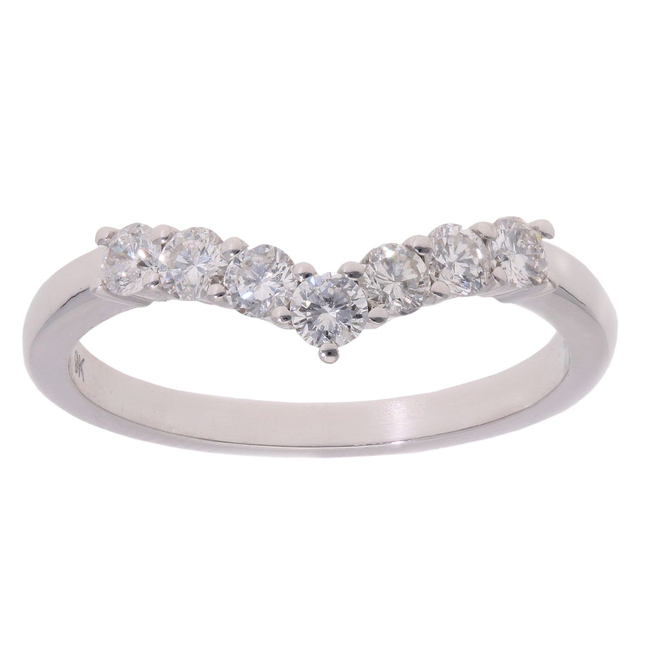 9ct White Gold 0.48cts Diamond Wishbone Ring by Anya Belle