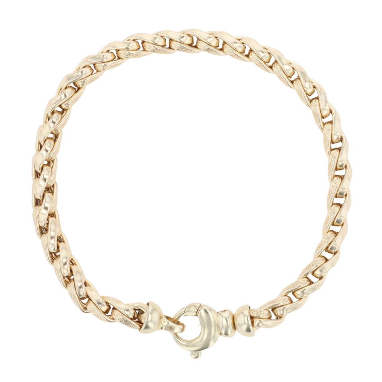 9ct Yellow Gold Plain and Patterned Fancy Bracelet 7.5"