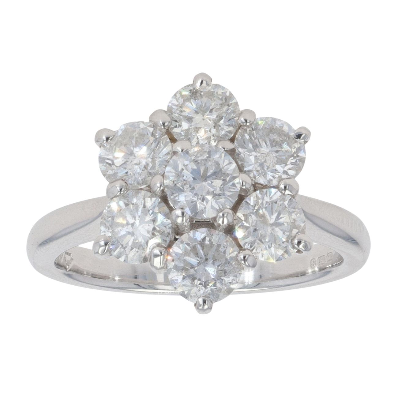 18ct White Gold 2.26ct Diamond Cluster Ring