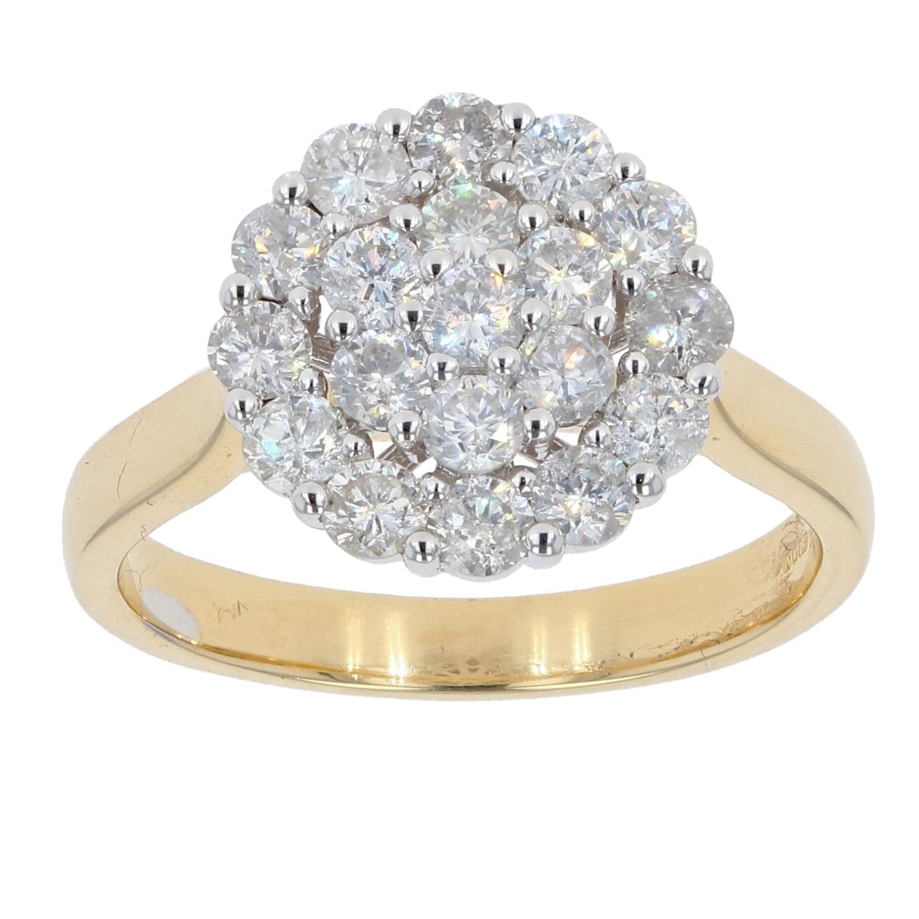 18ct Yellow Gold Diamond Flower Cluster Ring by Anya Belle