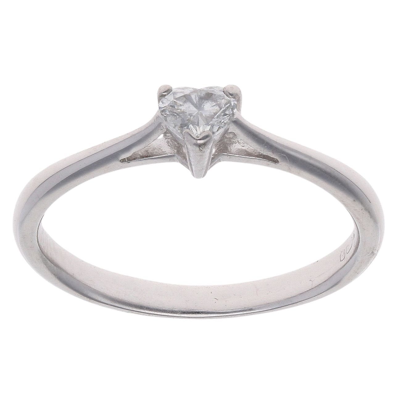 18ct White Gold 0.15ct Diamond Heart Solitaire Ring
