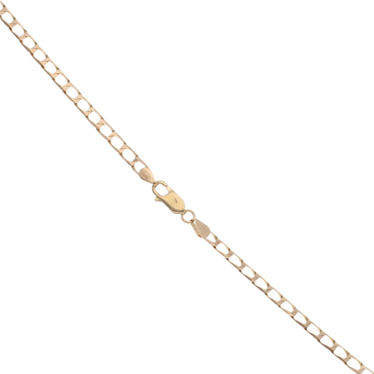 9ct Yellow Gold Square Link Curb Chain 20"