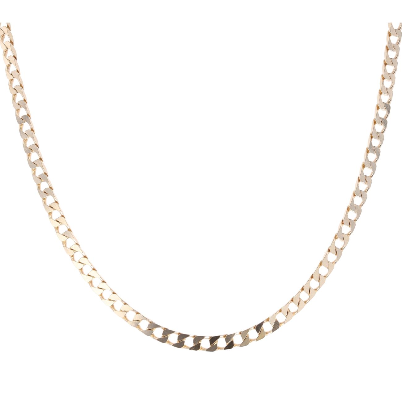 9ct Yellow Gold Square Curb Chain 20"