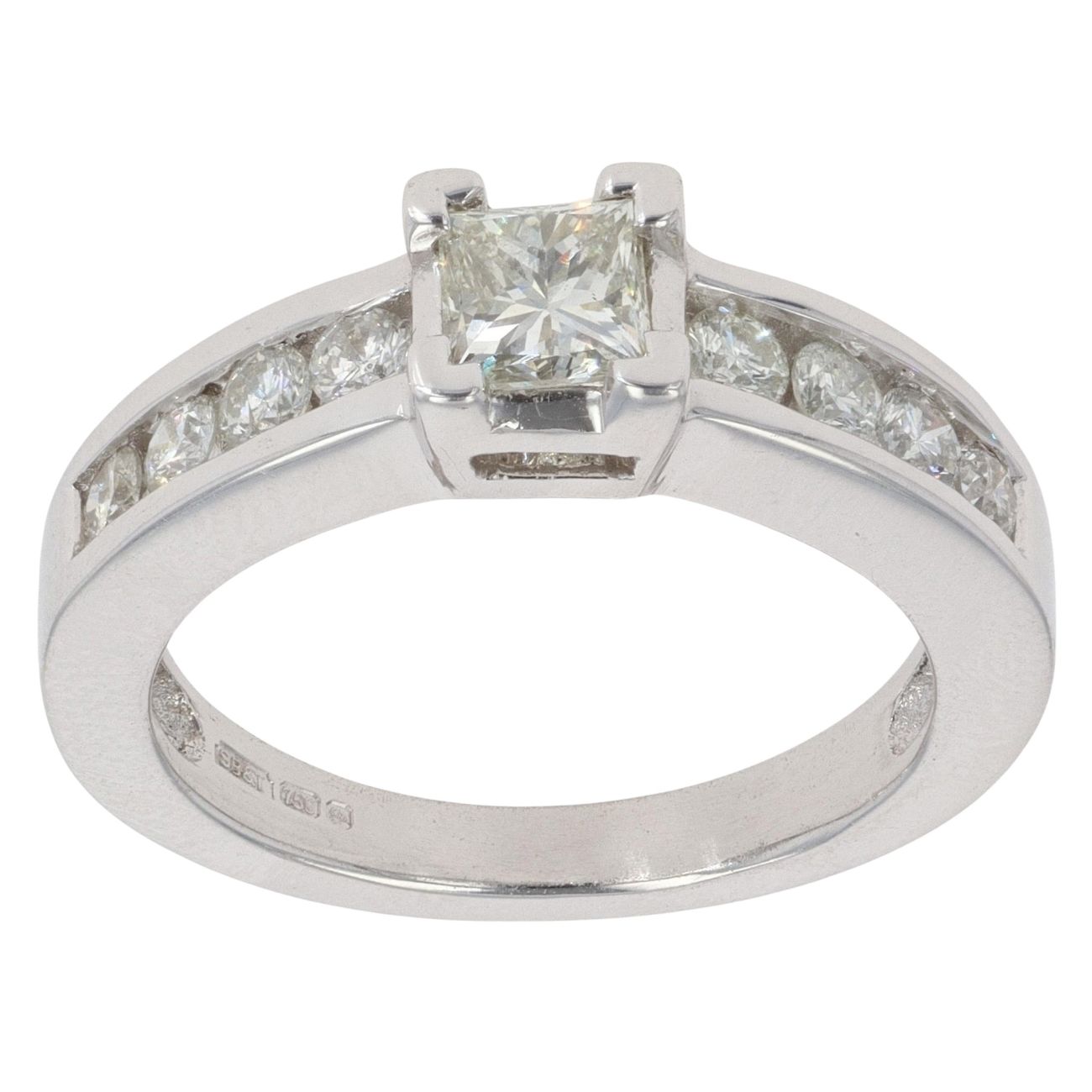 18ct White Gold 0.70ct Princess Cut Diamond Solitaire Ring