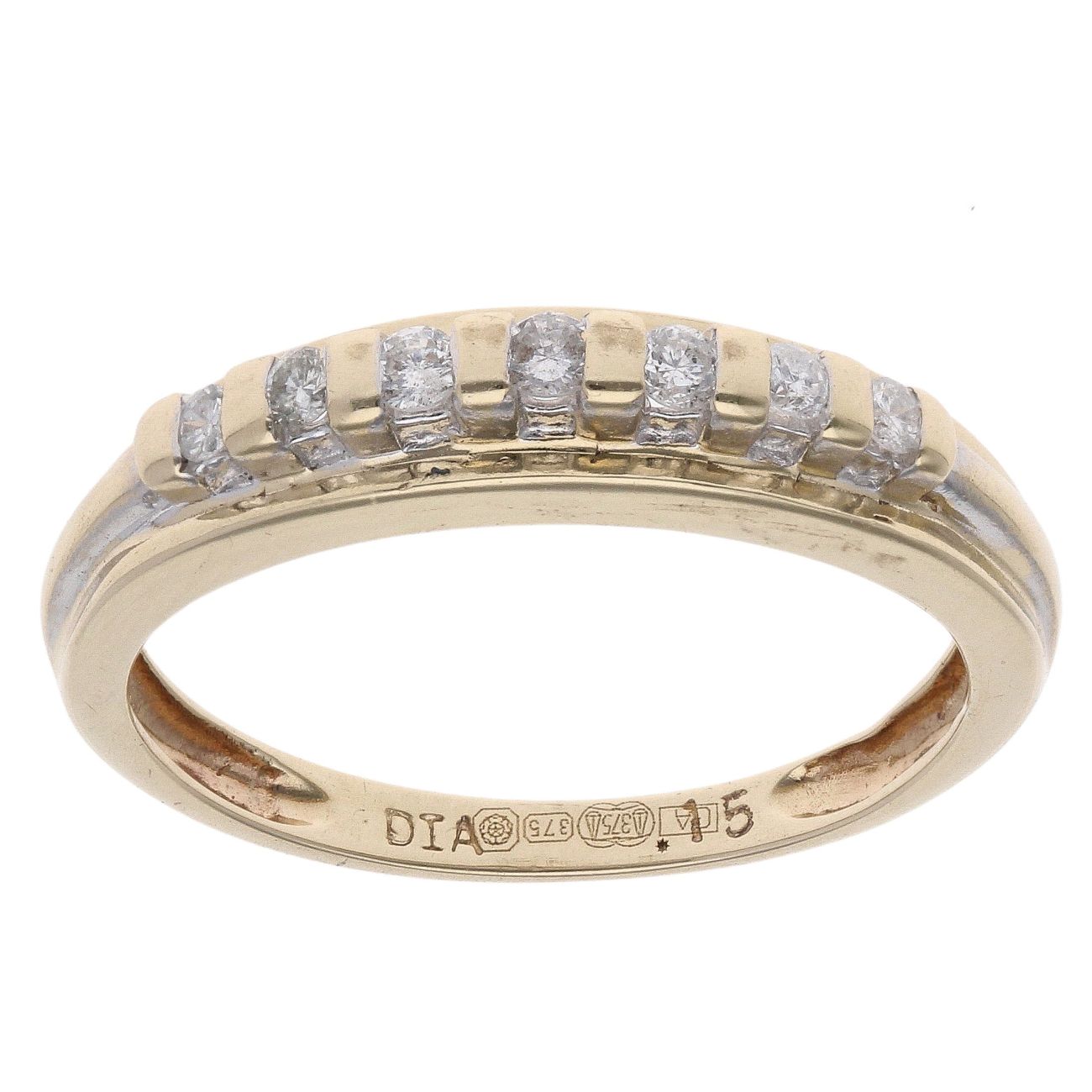 9ct Yellow Gold 0.15ct Diamond Half Eternity Ring