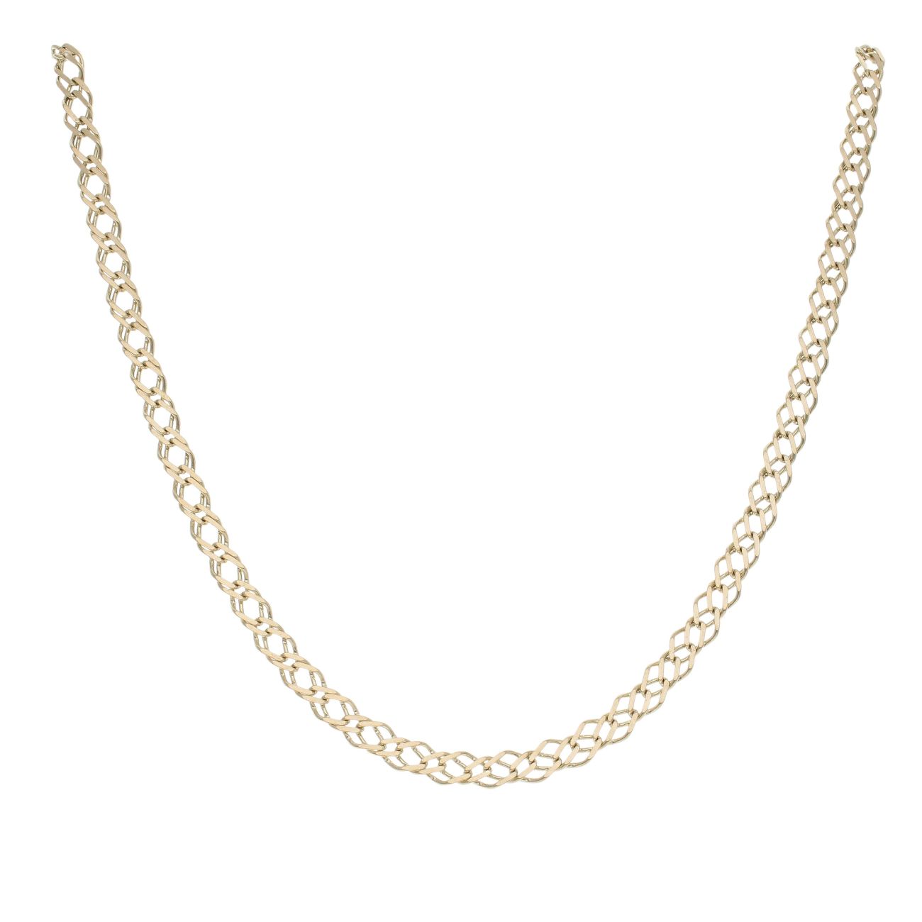 9ct Yellow Gold Double Curb Chain 20"