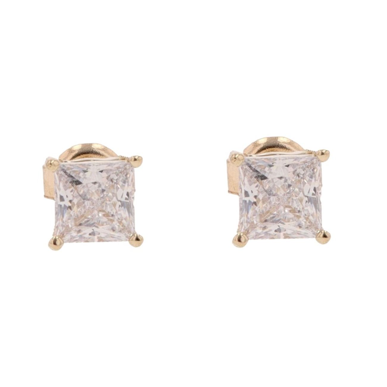 14ct Yellow Gold Cubic Zirconia Stud Earrings