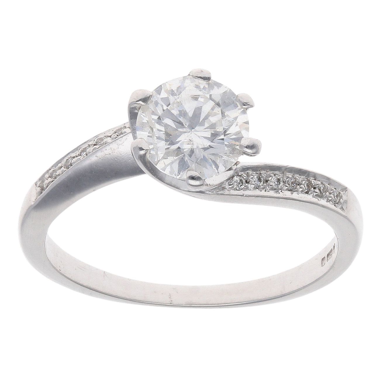 18ct White Gold 1.10ct Brilliant Cut Diamond Solitaire Ring