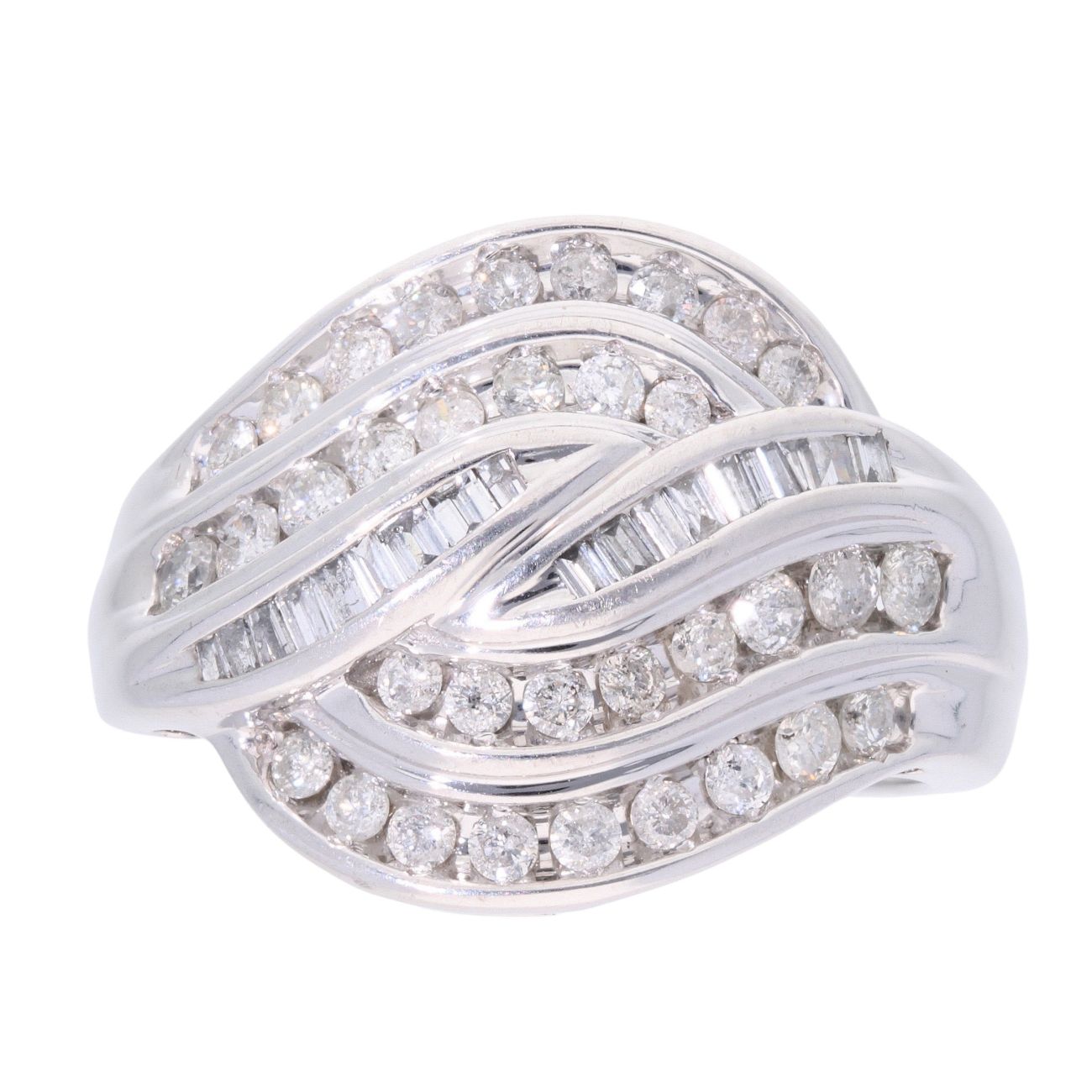 9ct White Gold Fancy 1.00ct Diamond Ring