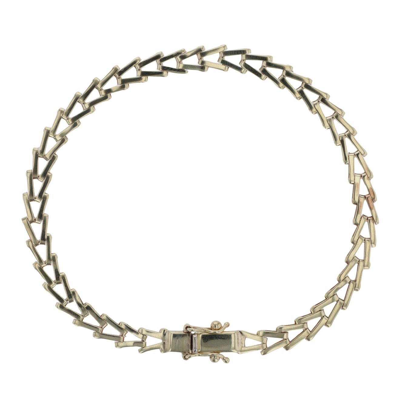 9ct Yellow Gold Fancy V Link Bracelet 7.5"