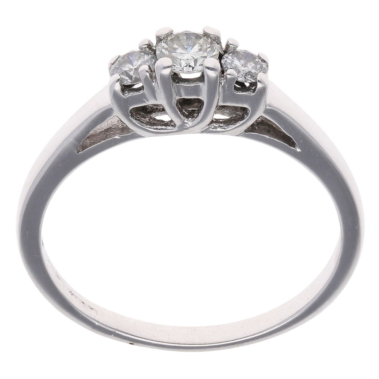18ct White Gold 0.33ct Brilliant Cut Diamond Trilogy Ring