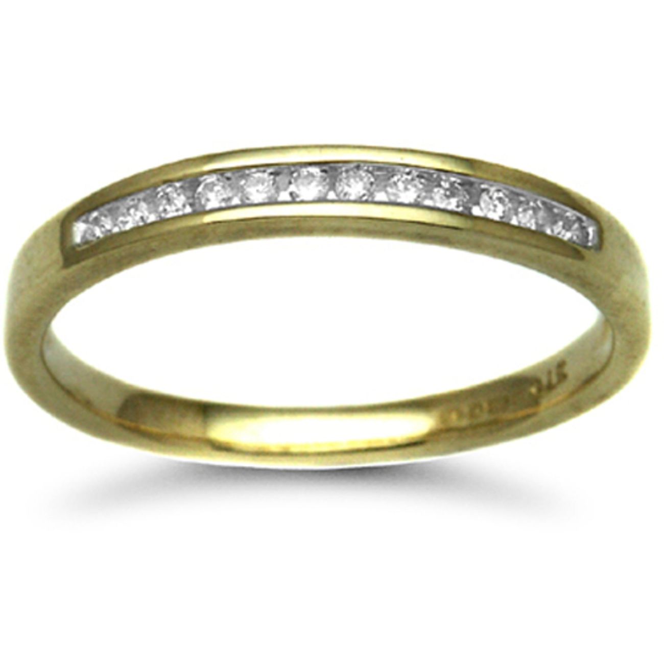 9 Carat Yellow Gold 0.10pts Channel Set Half Eternity Ring