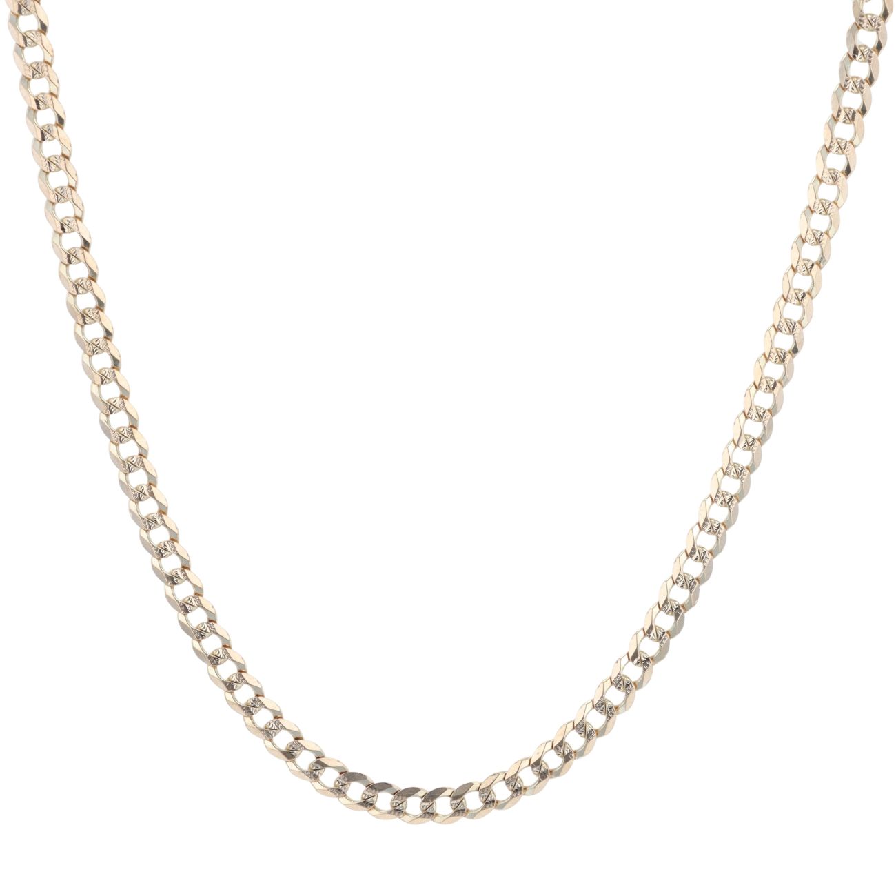 9ct Yellow Gold Patterned Curb Chain 20"