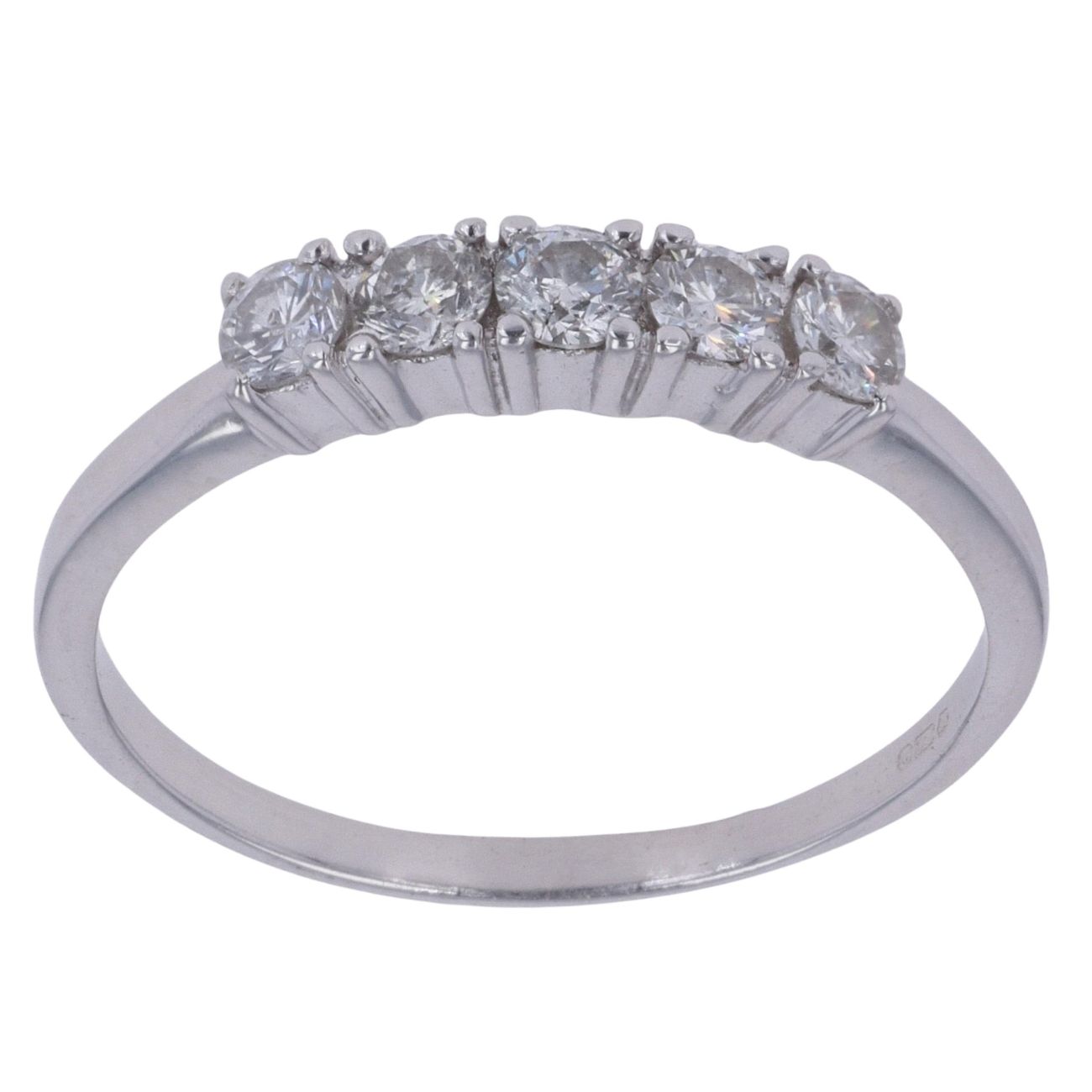18ct White Gold 0.50ct Brilliant Cut Diamond Five Stone Ring
