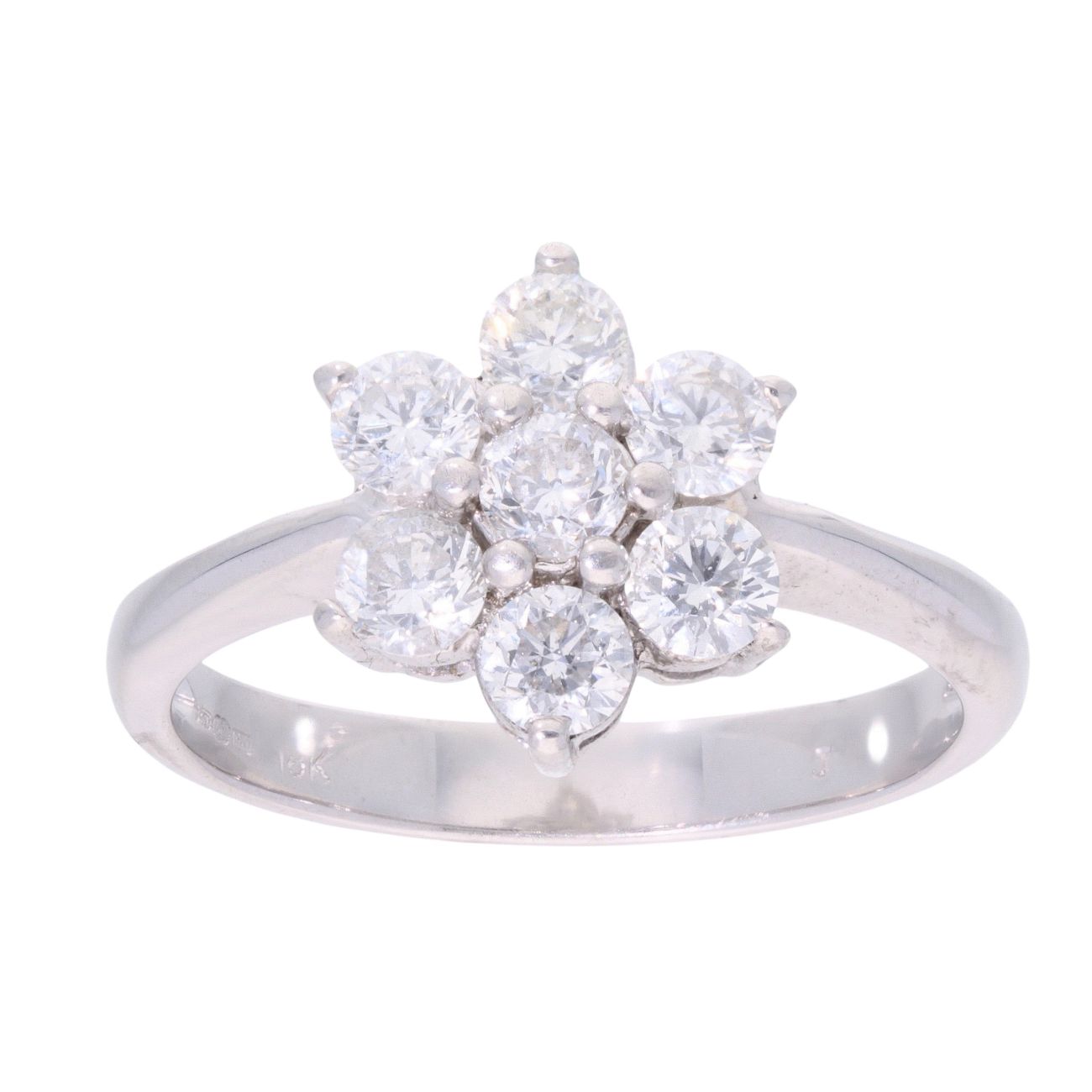 18ct White Gold 1.00ct Diamond Cluster Ring