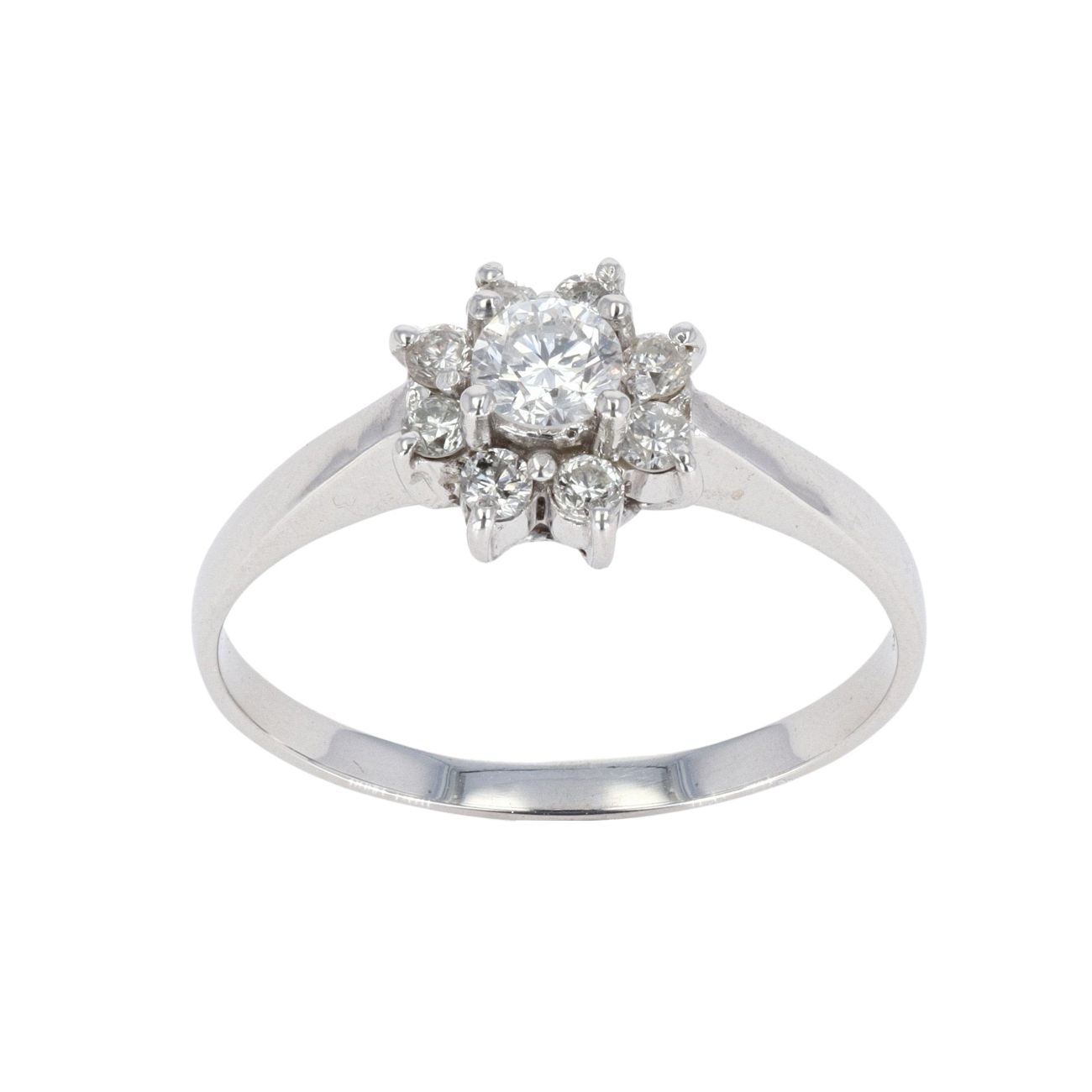 18ct White Gold 0.35ct Diamond Daisy Cluster Ring