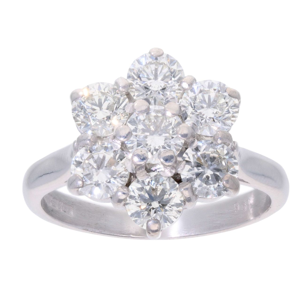 18ct White Gold 1.96ct Diamond Cluster Ring