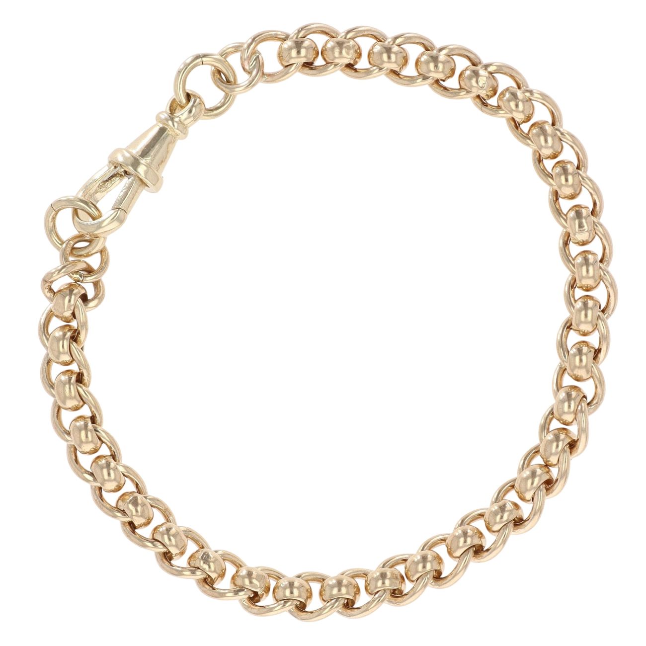 9ct Yellow Gold Rollerball Bracelet 8"