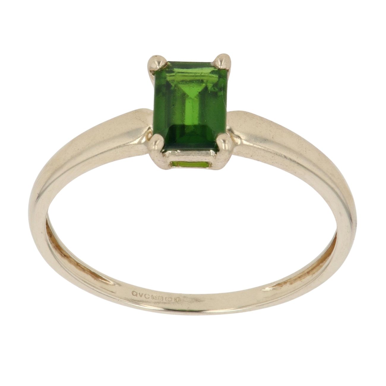 9ct Yellow Gold Diopside Single Stone Ring