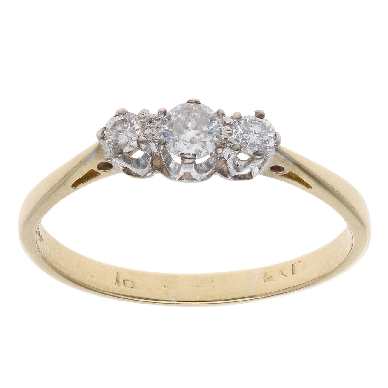 18ct Yellow Gold 0.30ct Diamond Trilogy Ring