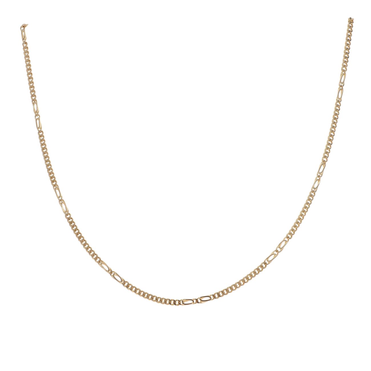 9ct Yellow Gold Fancy Figaro Style Chain 16"