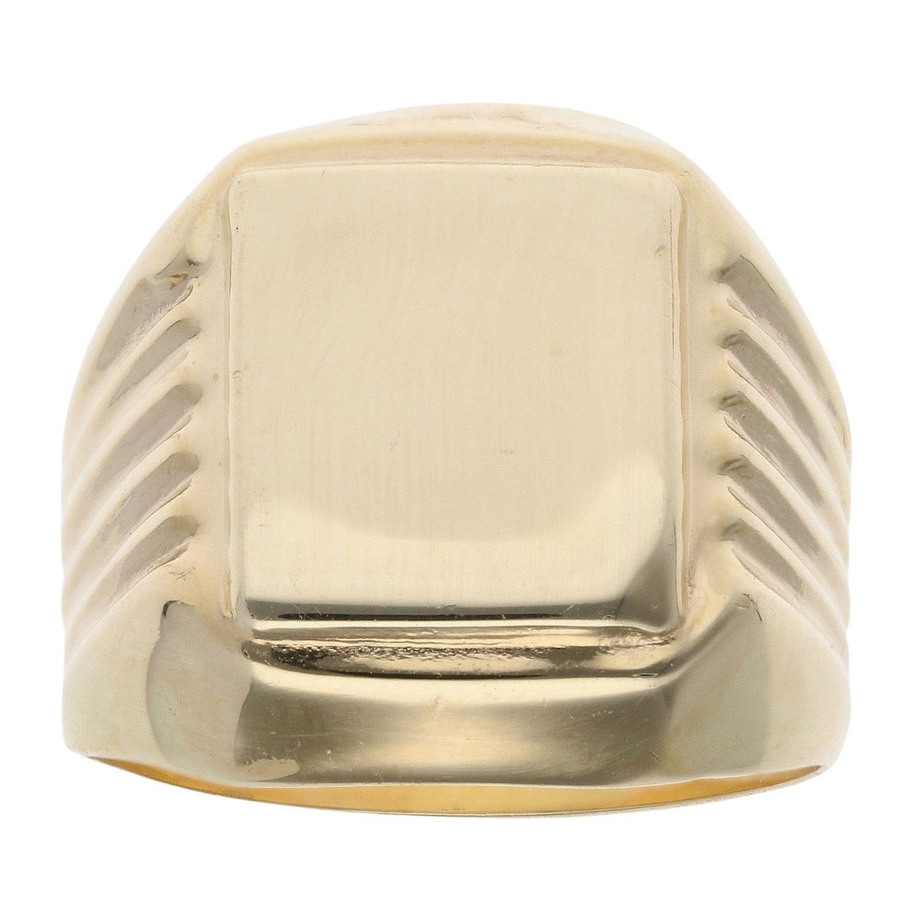 14ct Yellow Gold Plain Rectangular Signet Ring