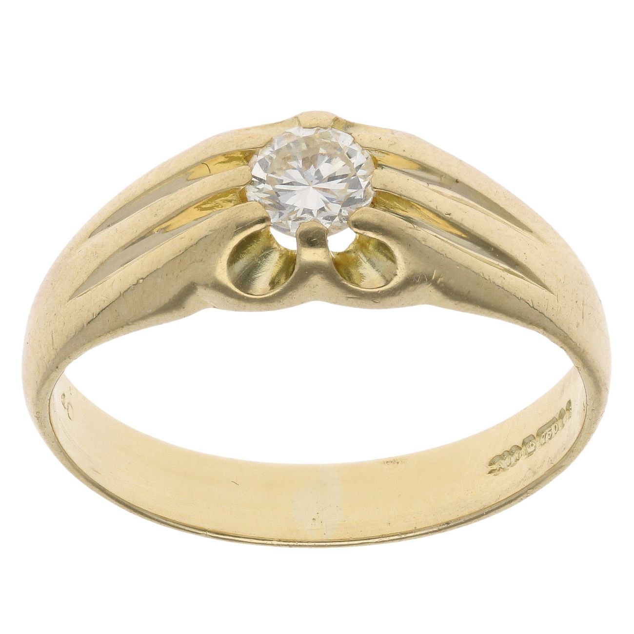 18ct Yellow Gold 0.33ct Diamond Signet Ring