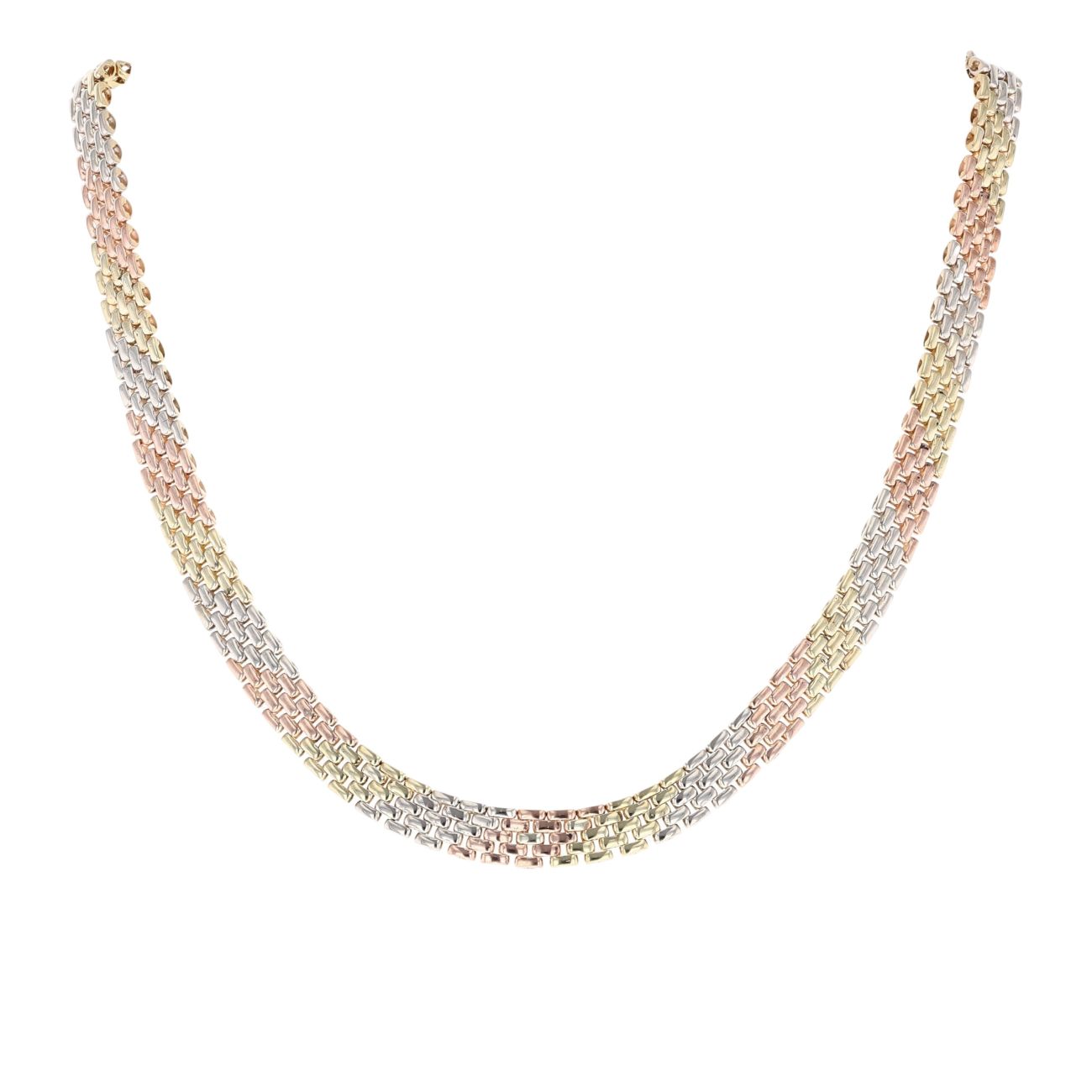 9ct Yellow Rose And White Gold Gate Chain 16"