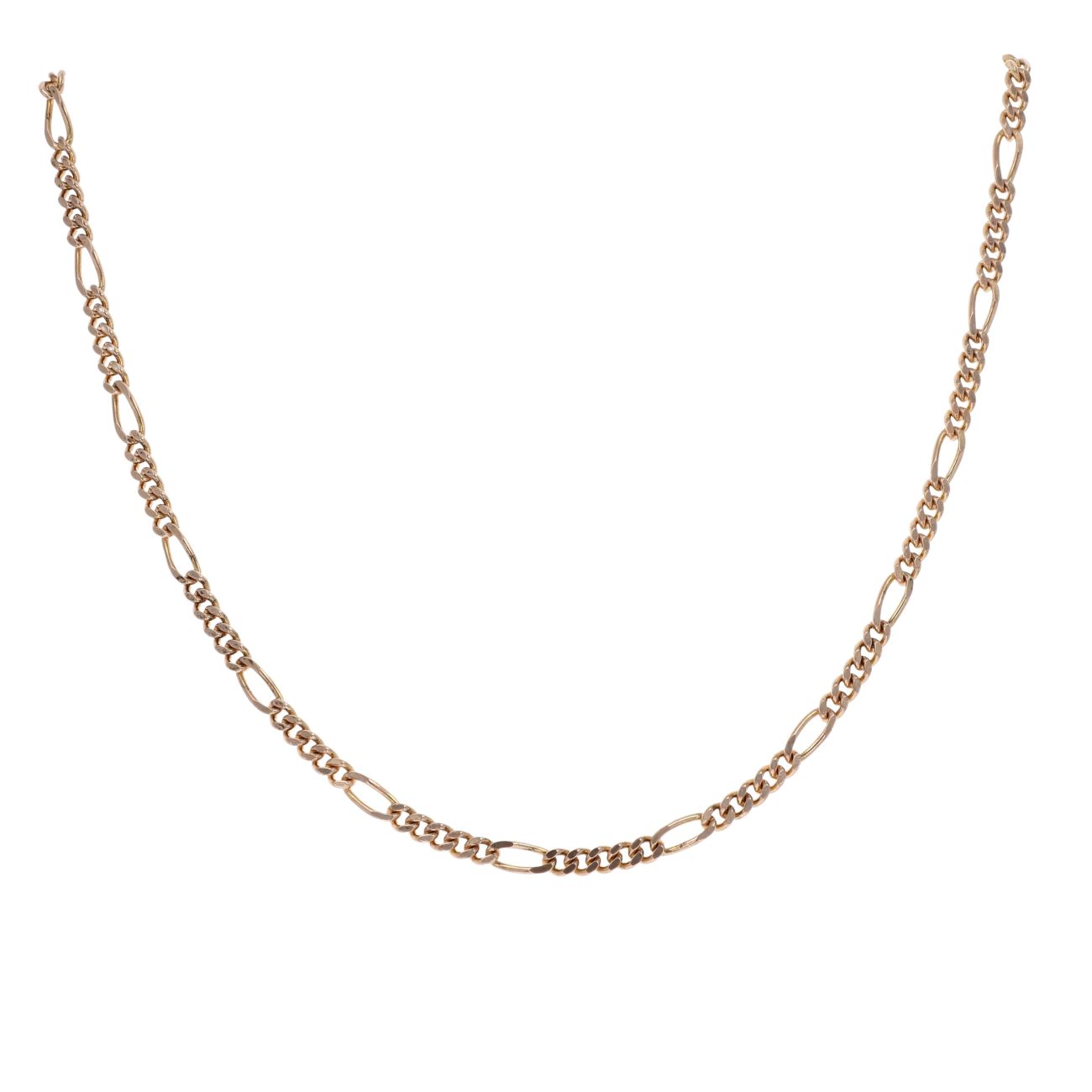 9ct Yellow Gold Fancy Figaro Style Chain 18"