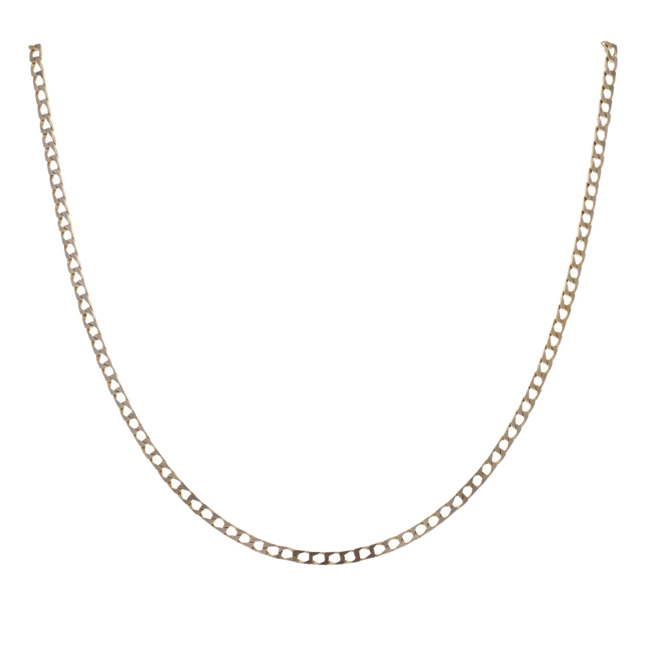 9ct Yellow Gold Square Curb Chain 20"