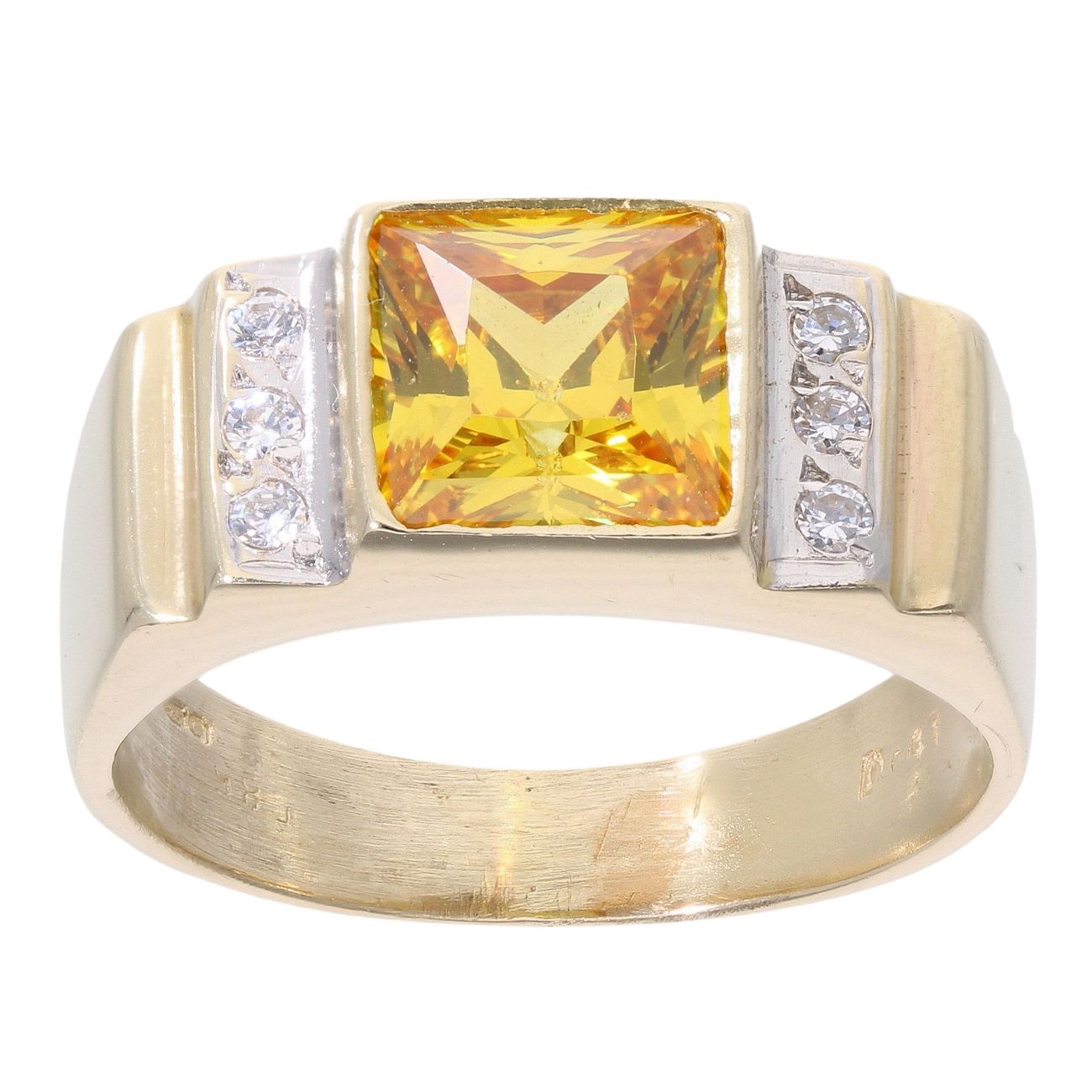 9ct Yellow Gold Citrine and Cubic Zirconia Dress Ring