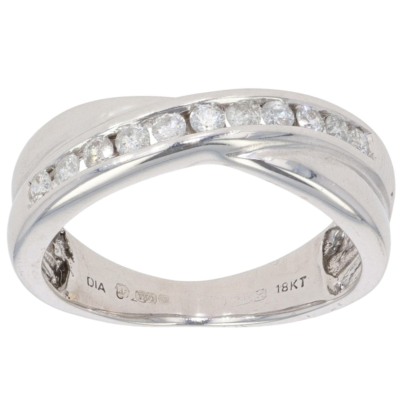 18ct White Gold 0.25ct Diamond Crossover Ring