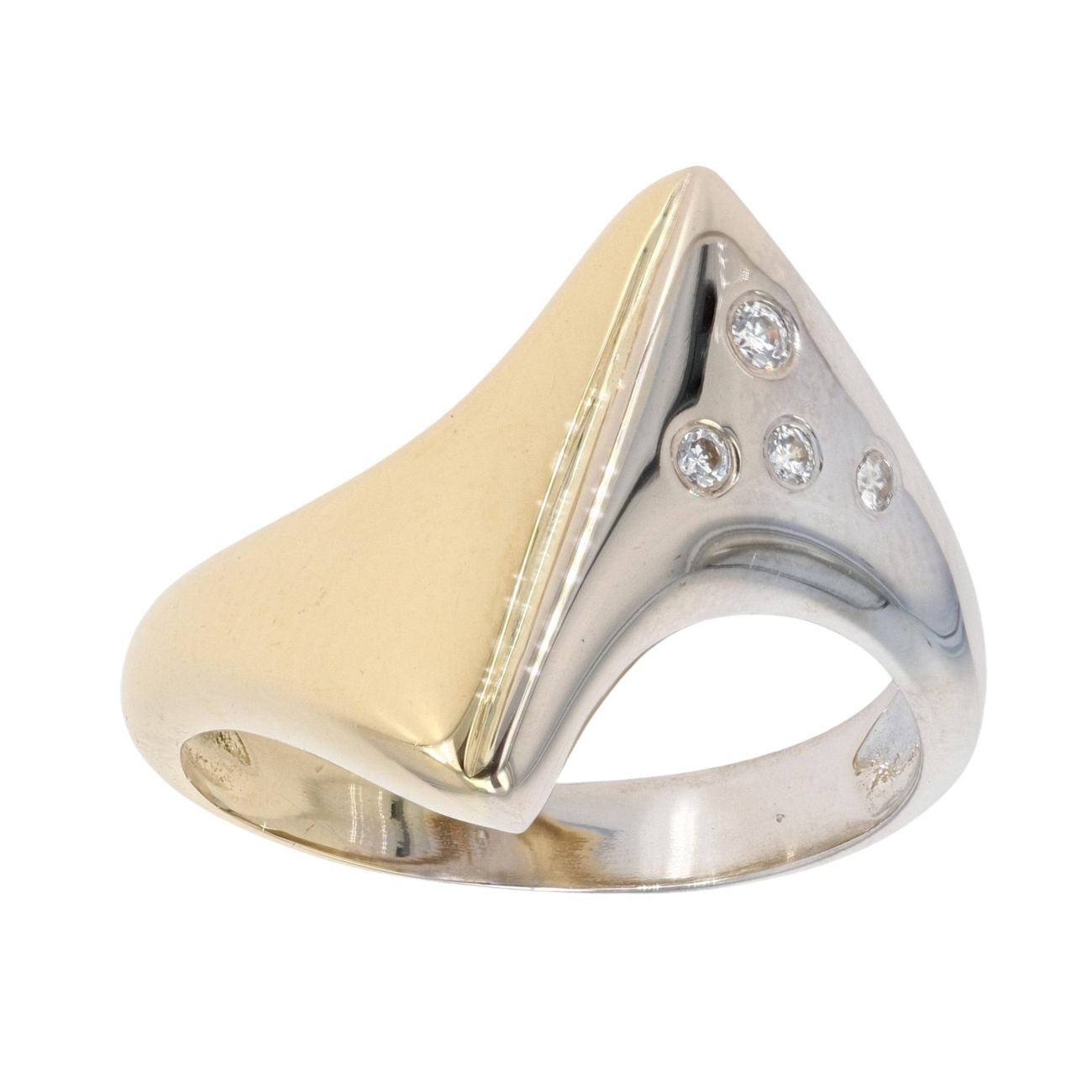18ct Yellow And White Gold Cubic Zirconia Ring