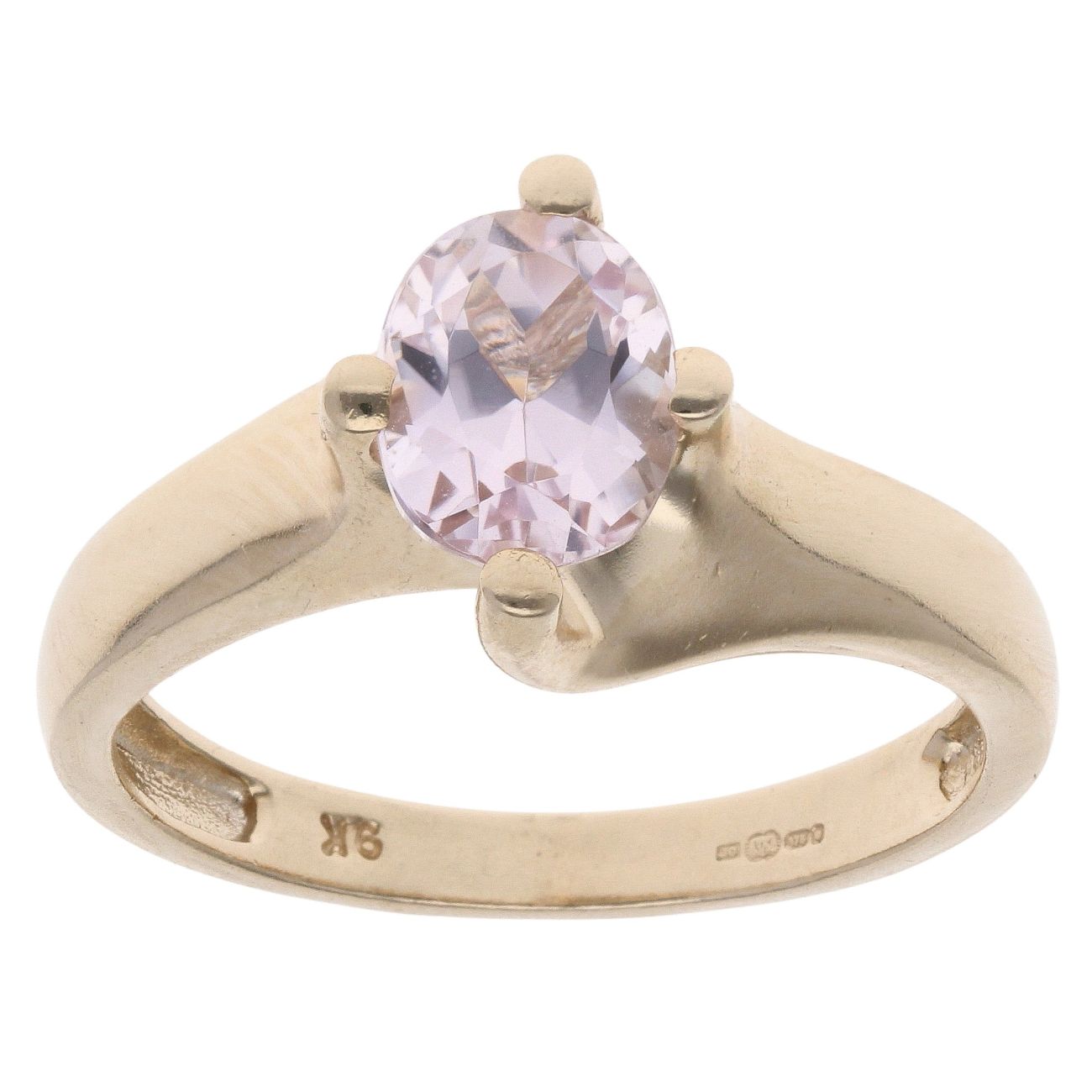 9ct Yellow Gold Morganite Single Stone Ring