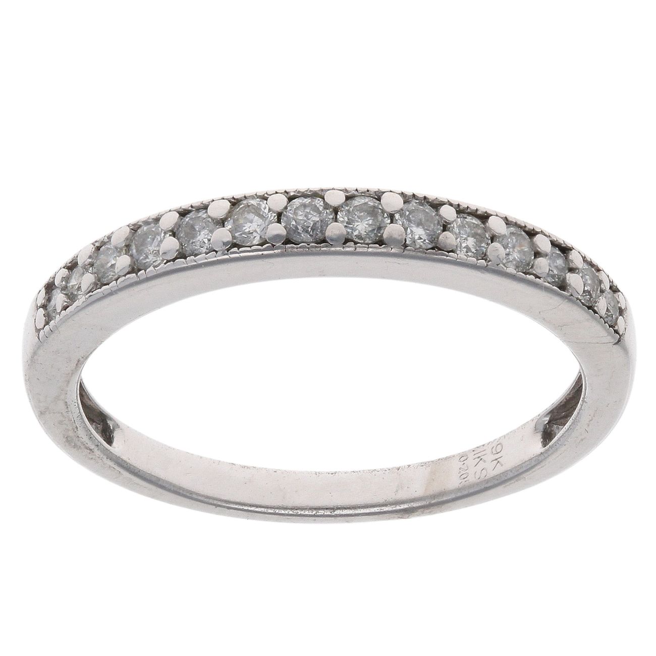 9ct White Gold 0.20ct Diamond Half Eternity Ring