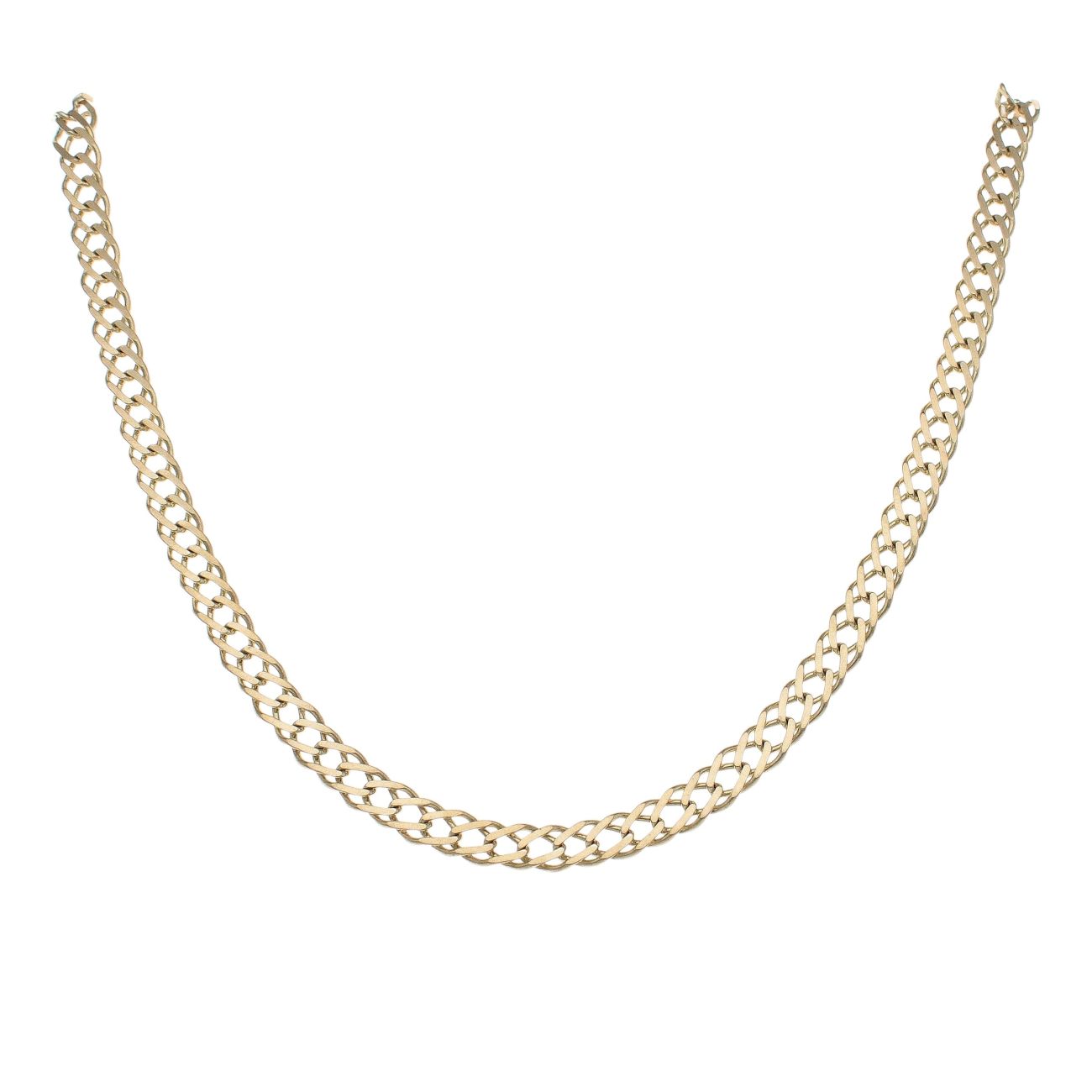 9ct Yellow Gold Double Curb Chain 16"