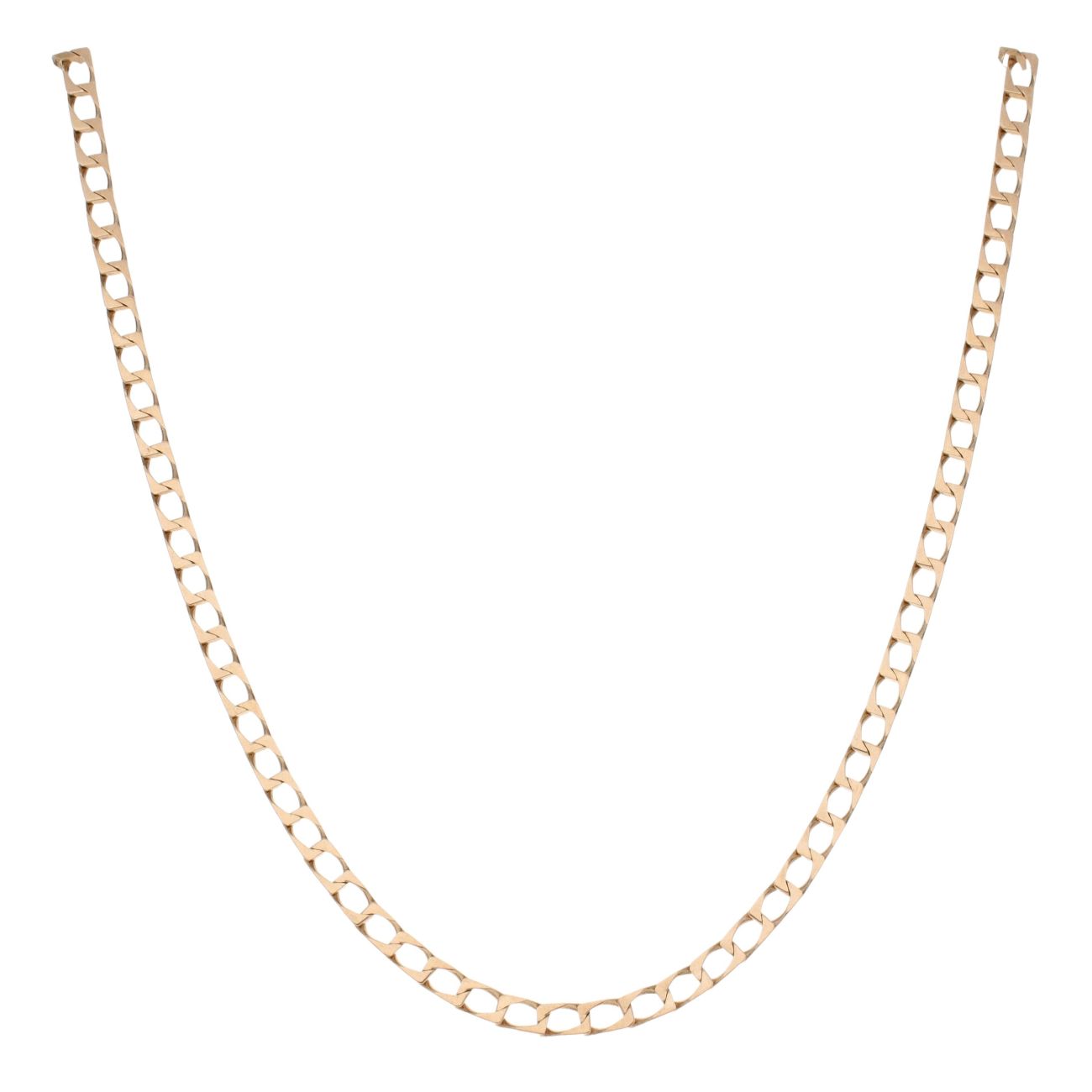 9ct Yellow Gold Square Link Curb Chain 26"