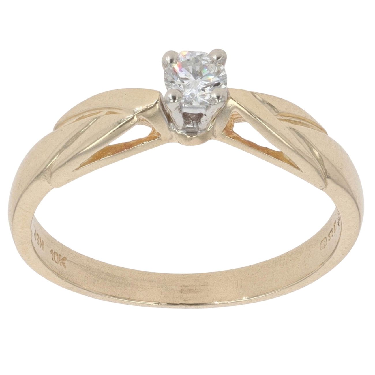 9ct Yellow Gold 0.15ct Diamond Solitaire Ring