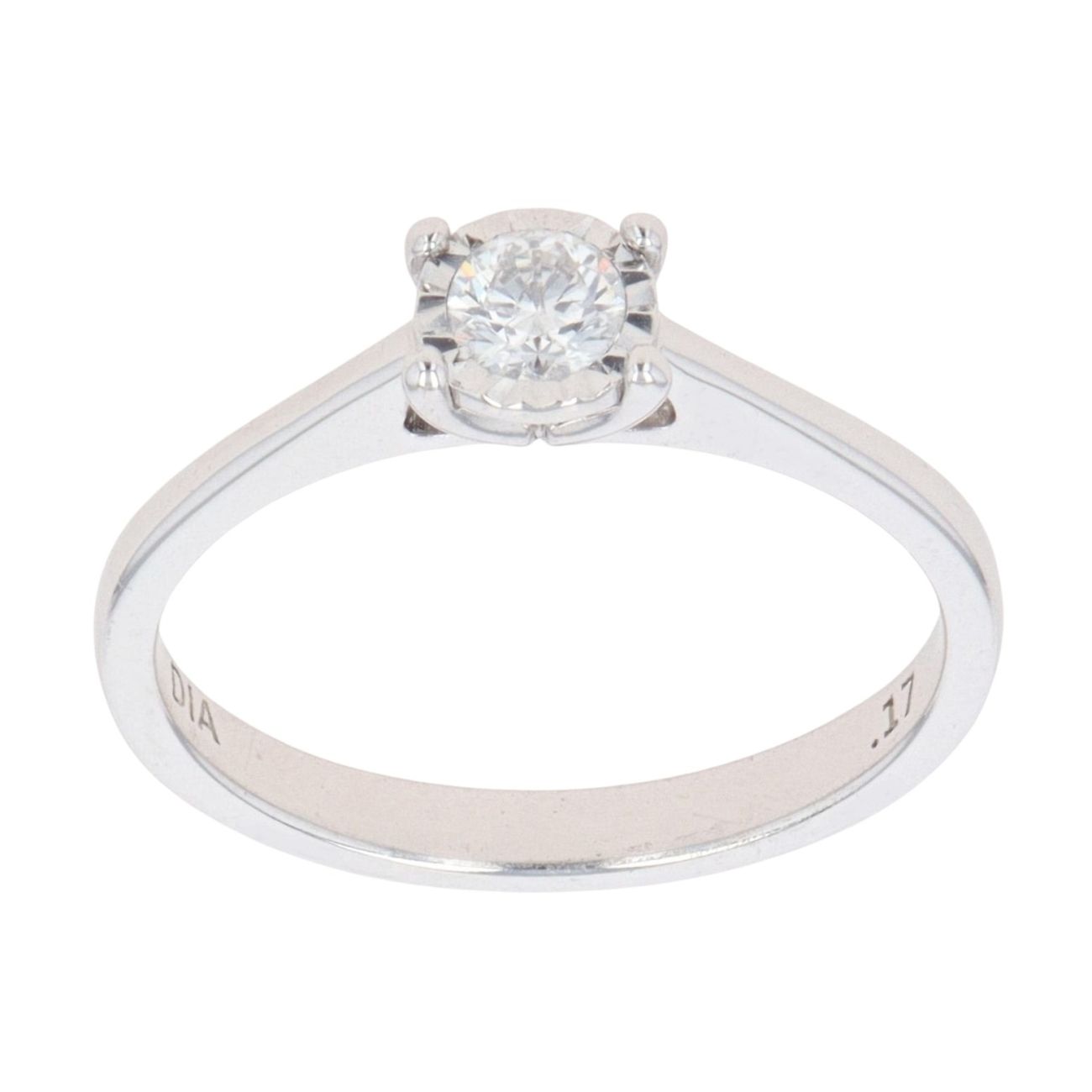 9ct White Gold 0.17ct Diamond Solitaire Ring