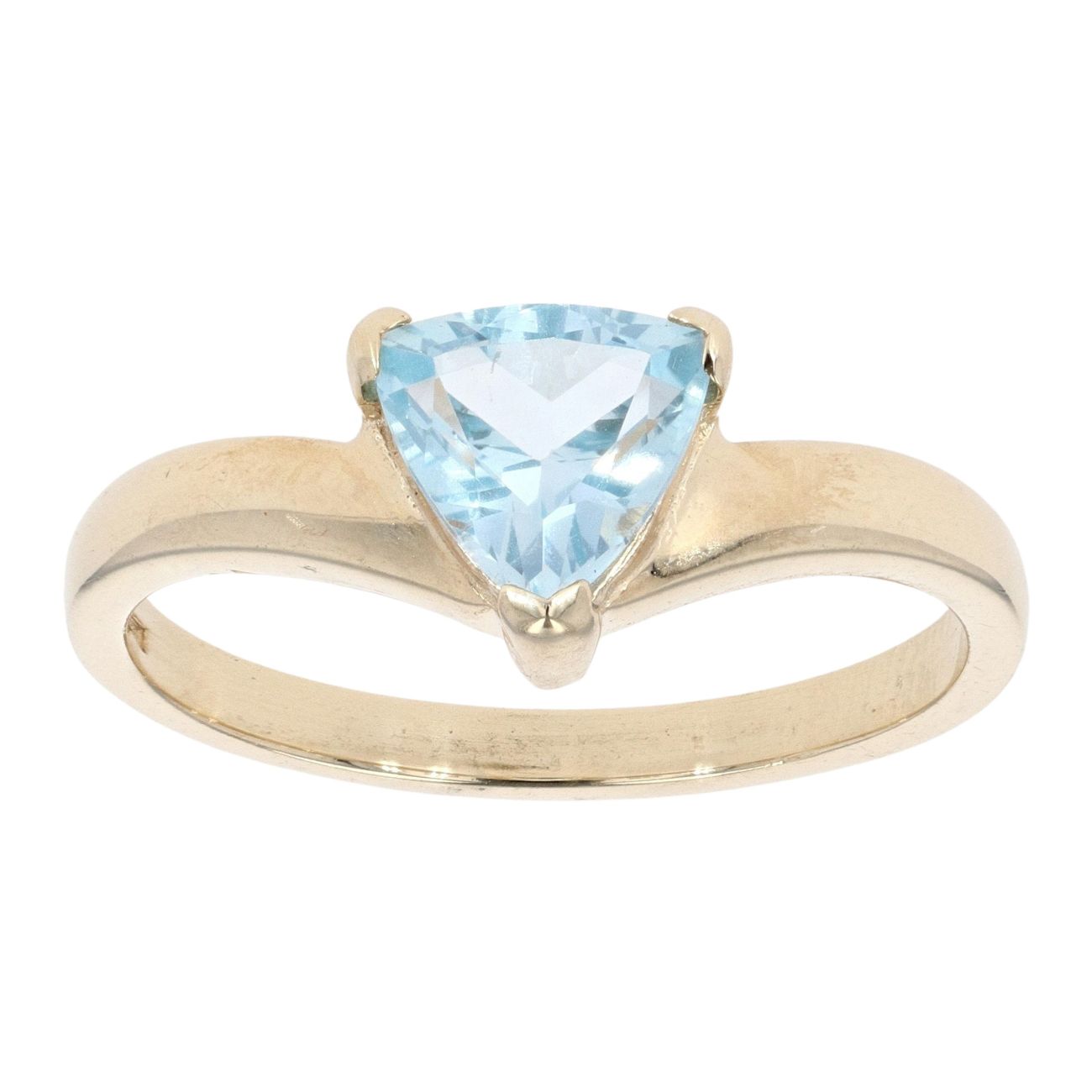 9ct Yellow Gold Created Blue Topaz Ring