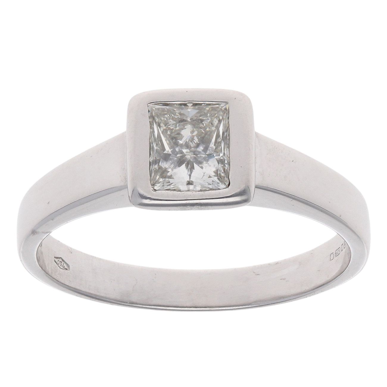18ct White Gold 0.55ct Princess Cut Diamond Solitaire Ring