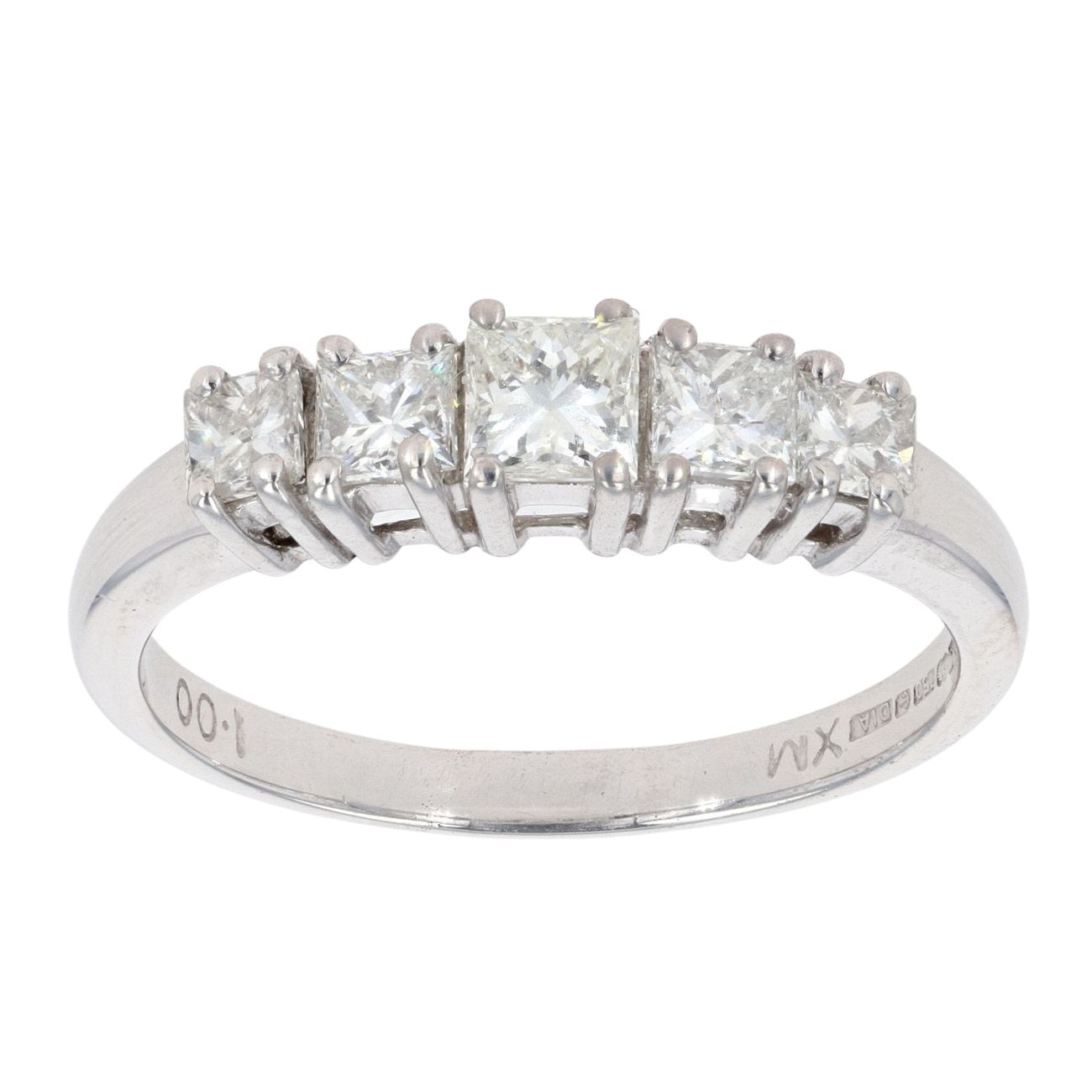 18ct White Gold 1.00ct Princess Cut Diamond Eternity Ring