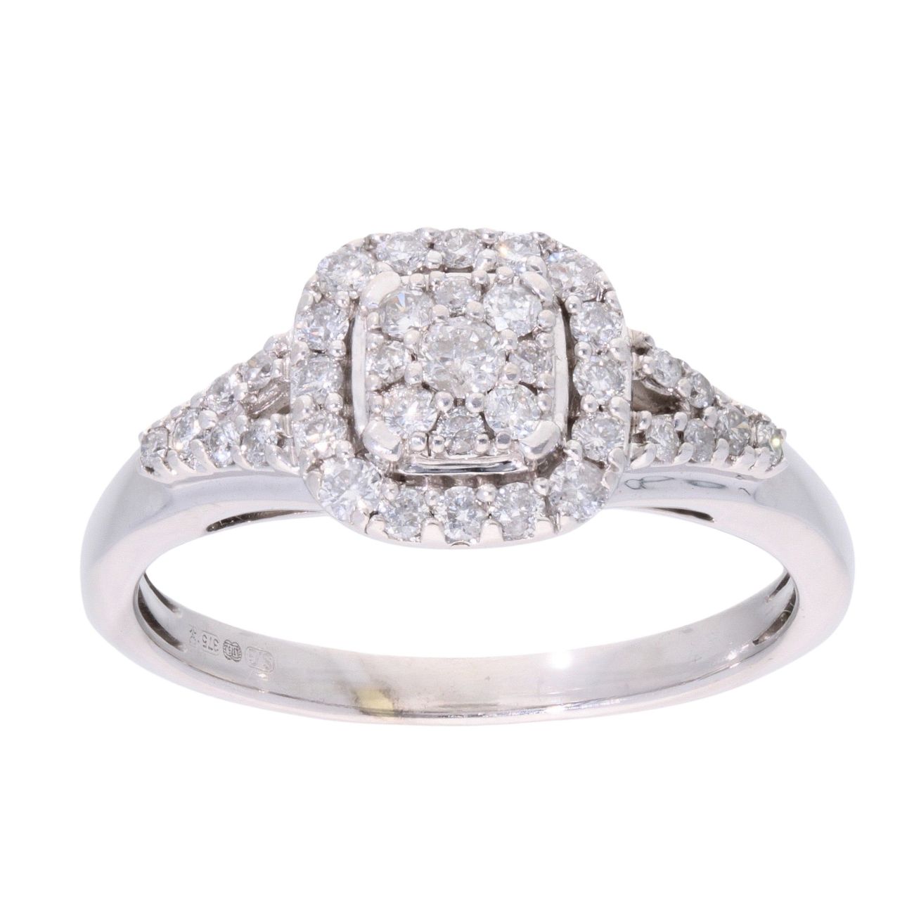 9ct White Gold 0.50ct Diamond Cluster Ring