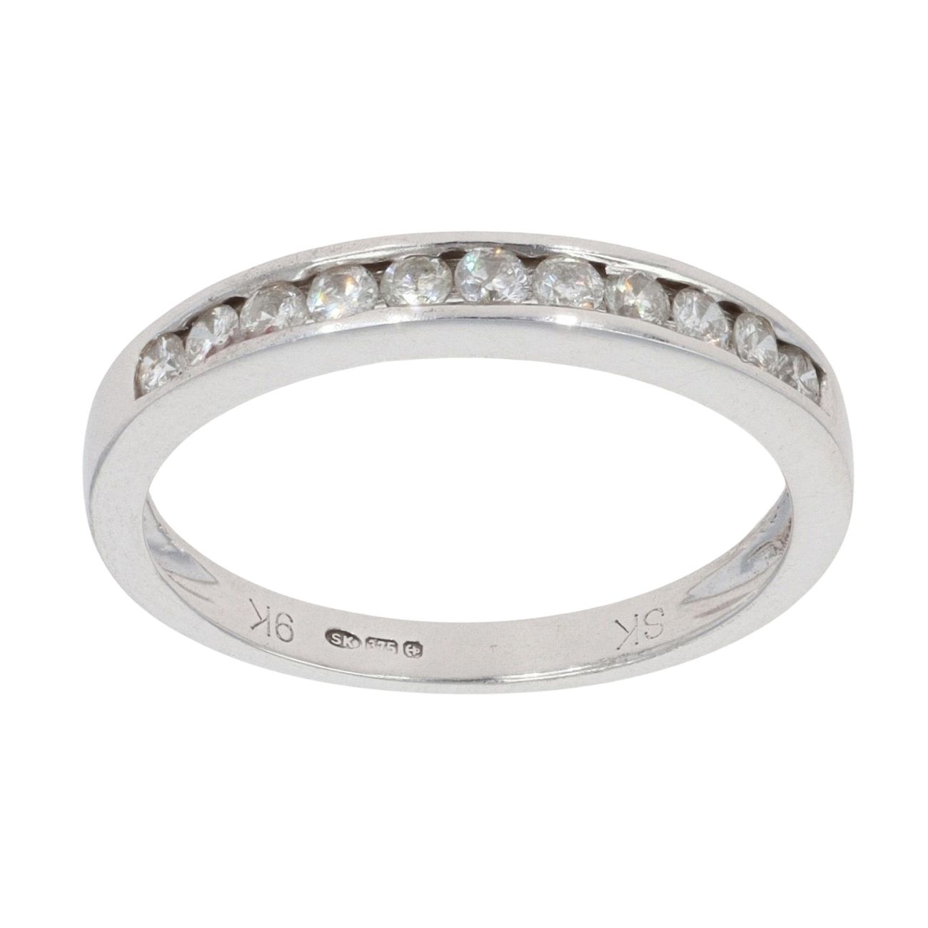 9ct White Gold 0.20ct Diamond Half Eternity Ring