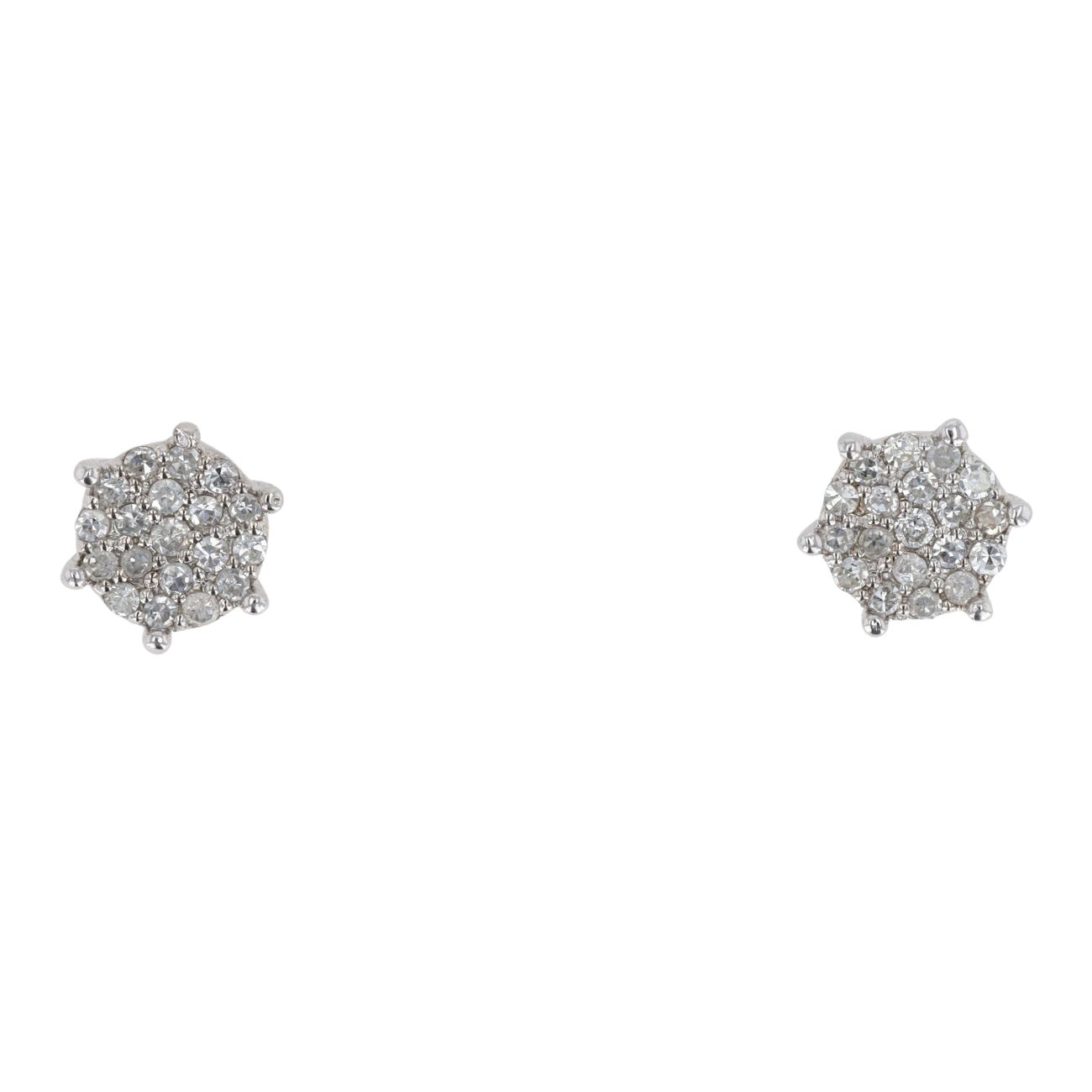 9ct White Gold 0.34ct Diamond Cluster Stud Earrings